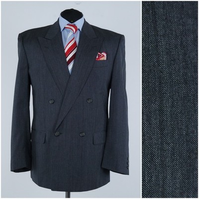 Gestreifter Zweireiher Herren Blazer 42R UK ROY ROBSON Wolle Sport Mantel Jacke
