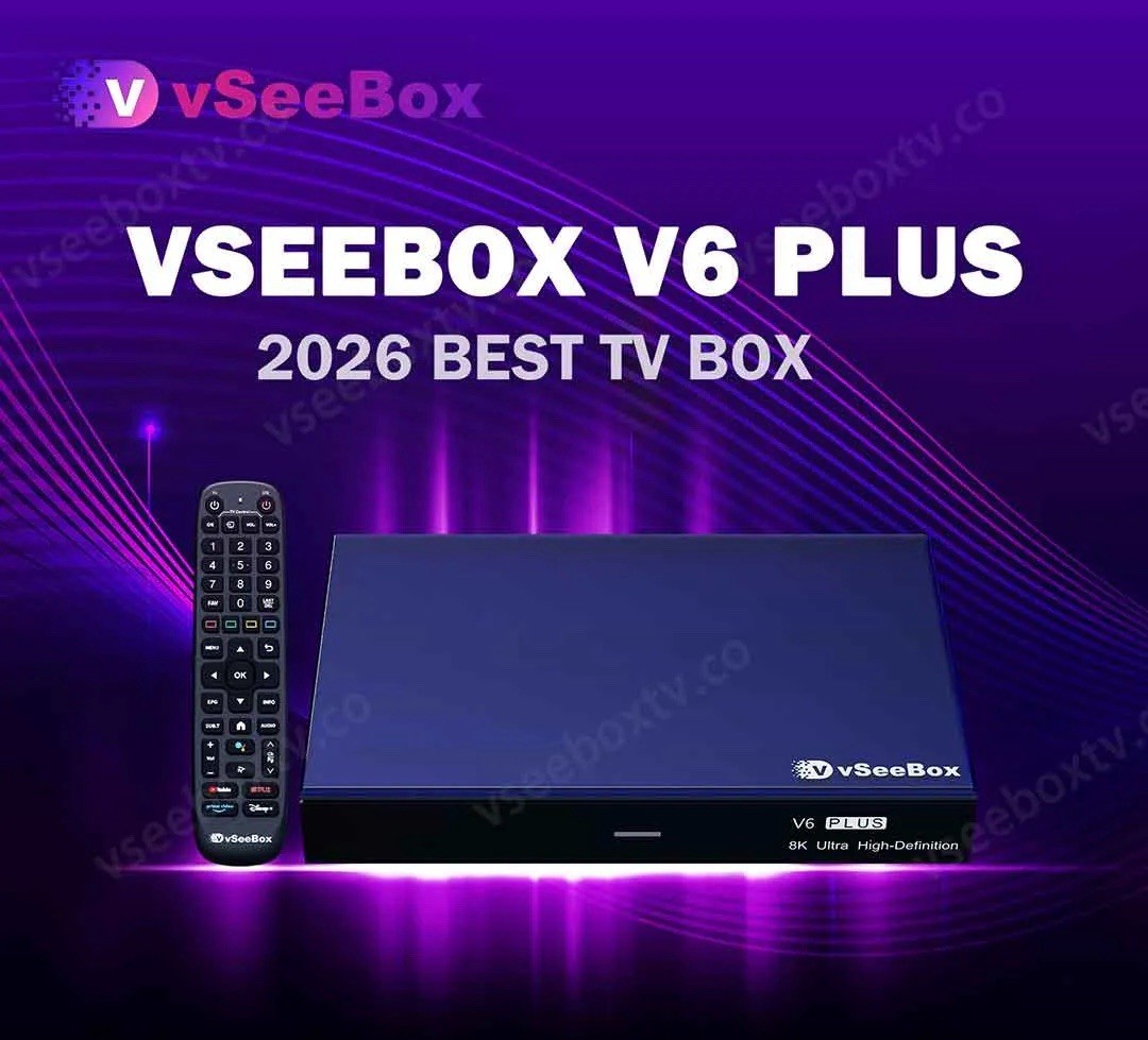 vSeeBox V6 Plus 8K Android 14 TV Box 64GB Wi-Fi Bluetooth HDMI Black