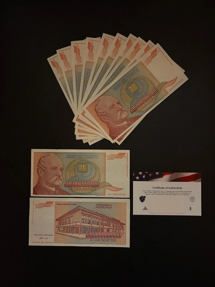 Yugoslavia 500 Billion Dinara 1993 Circulated Banknote Currency Hyperinflation!! - Image 2 of 2