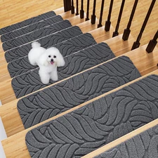 15 pcs Non-Slip Stair Treads for Wooden Steps Stair Treads Carpet Indoor, 8*30in