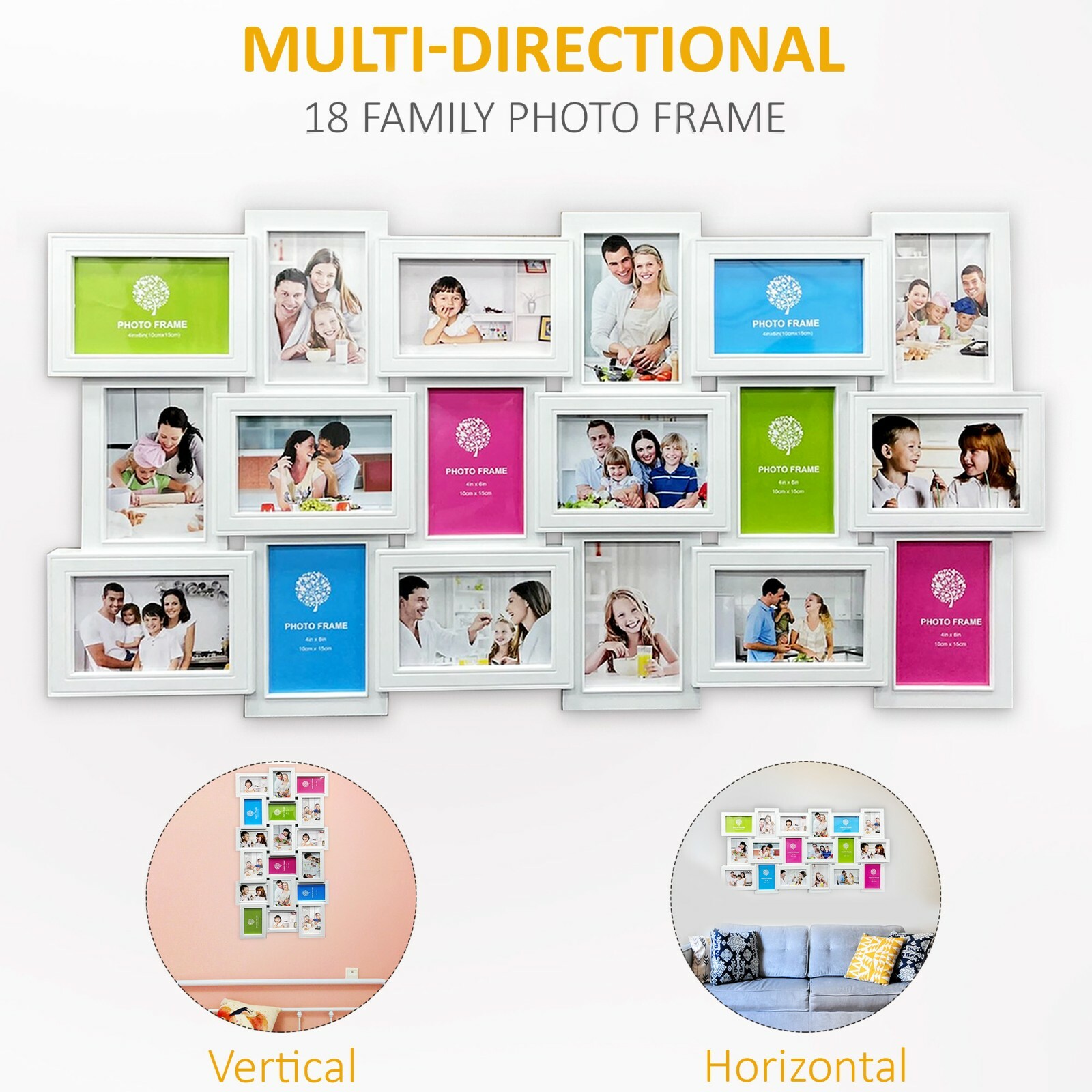 LARGE 18 MULTI PHOTO FRAME LOVE FAMILY FRIENDS COLLAGE HOME WALL