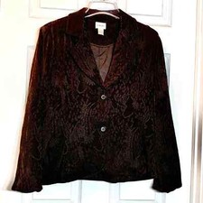 EUC Chico  s Brown Tapestry Blazer Size 1 Women  s Size 8-10 equivalent
