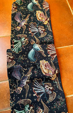 Christmas Angels Tapestry Table Runner  Green Tassels  84" x 11-1/2"