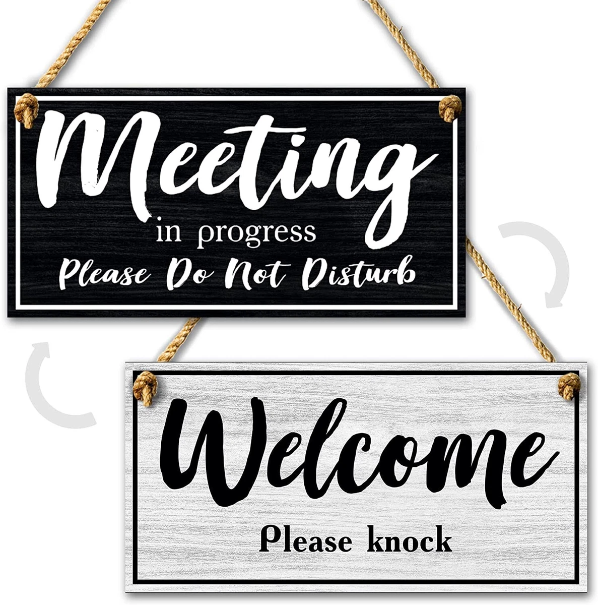 Do Not Disturb Door Hanger Sign, Meeting In Progress Office Door Sign, 10x5