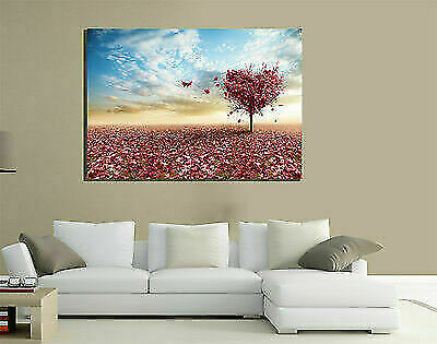 QUADRI MODERNI TELA XXL 200X125 LOVE AMORE HEART SAN VALENTINO RED WEDDING - Foto 1 di 1