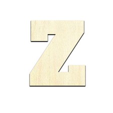 Letter Z Uppercase Laser Cut Out Unfinished Wood Shape Craft Supply