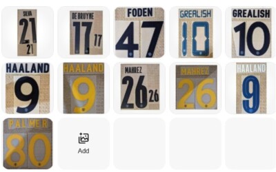Retro Official Adult Size name number Set - Manchester City font