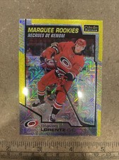 2020 O-Pee-Chee Platinum Marquee Rookies Yellow Traxx Steven Lorentz Rookie /249