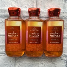 3 BATH BODY WORKS SUNSHINE MIMOSA ALOE VITAMIN E SHOWER GEL 10 OZ EACH