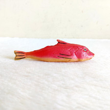 Vintage Scarce Red Color Fish Celluloid Baby Toy Japan Collectible Old Toy87