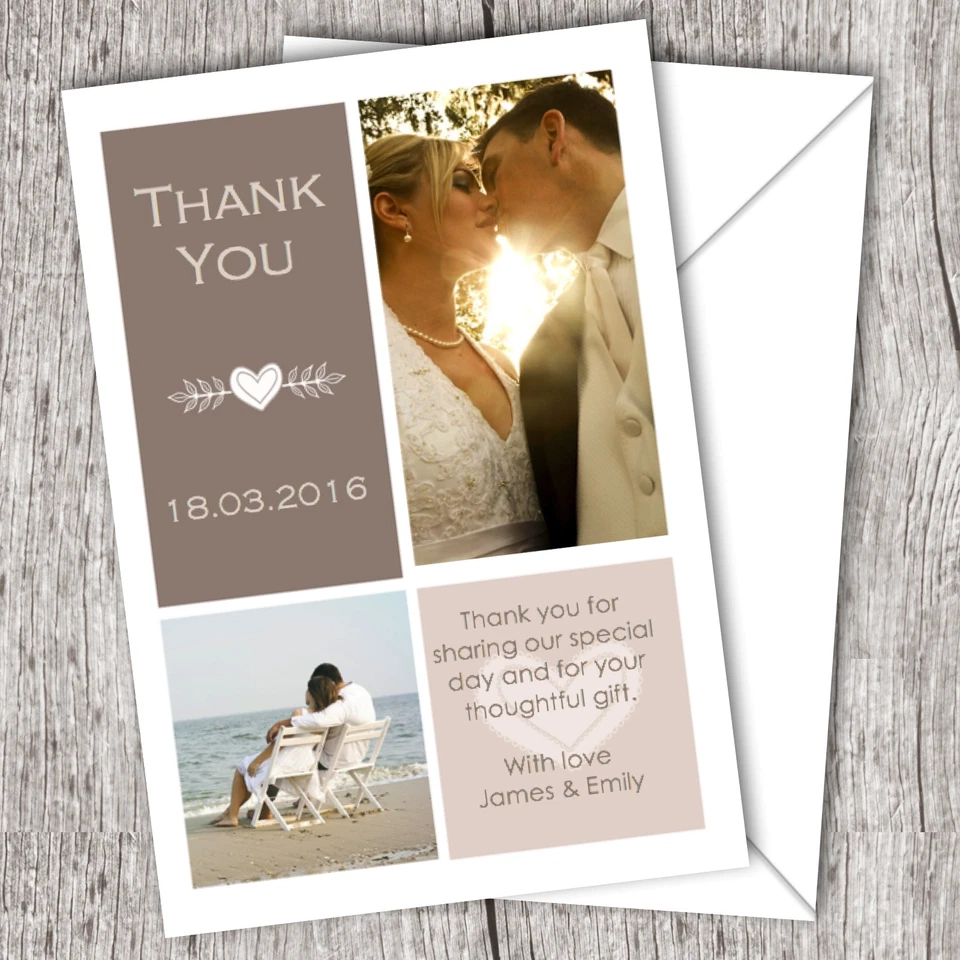 DAYDREAMING DAISY Personalised WEDDING Thank You Cards • Your Photo • Inc. Envelopes (DD3)