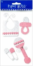 Precious Baby, Pink, 3D scrapbook sticker - Paper Bliss 39143