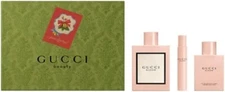 GUCCI BLOOM 3PC GIFT SET - 3.4OZ EDP + 3.4OZ BODY LOTION + 0.25OZ ROLLER BALL