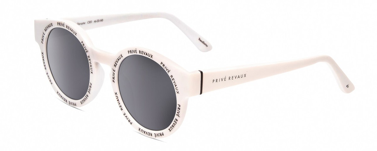 Privé Revaux White Sunglasses Prive Revaux The Expressionist C100 polarized white round  main image 3