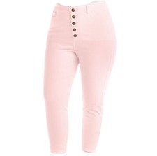 NWT Fresh Produce Womens Plus 1X Freshfit Hi-Rise Pink Crop Pants