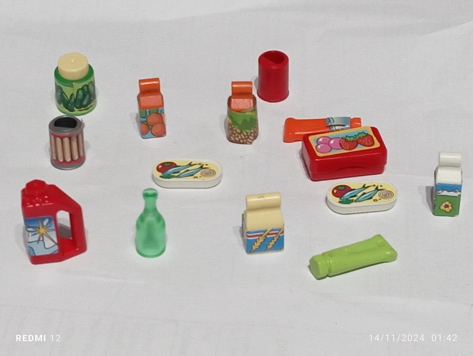 PLAYMOBIL LOT POTS CONSERVES CUISINE MARCHÉ RÉFRIGÉRATEUR MAGASIN SUPERMARCHÉ... - Photo 1/1