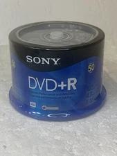 NEW Sony DVD+R 50-Pack Spindle Blank Media 4.7GB -120 min 16x SEALED