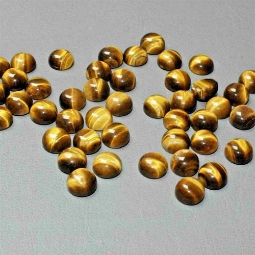 Wholesale Lot 5mm Round Cabochon Natural Tiger's Eye Loose Calibrated Gemstone - Picture 3 of 4