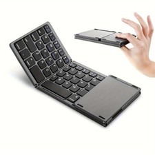 Foldable Bluetooth Keyboard with Touchpad Wireless Folding Keyboard Multi-Device