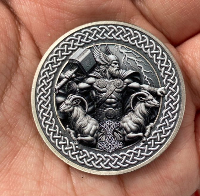 Moneta Vichinga Di Thor E Yggdrasil - Talismano In Bronzo - Mitologia Norrena - Regalo Uomo E Donna - 4