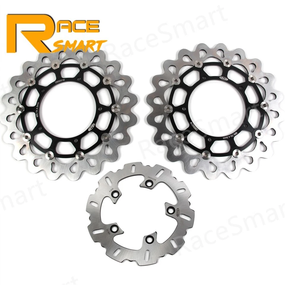 Rotores de disco de freno delanteros traseros + pastillas orgánicas para Yamaha YZF R1 YZF R1M 2015 2016 Foto 2 de 4