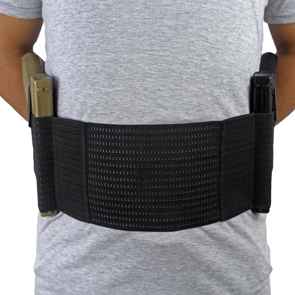 Tactical Concealed Carry Belly Band Holster Double Pistol Waist Belt Gun Holster