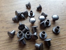 4mm x 5mm oval head hollow end plated steel rivet qty 25