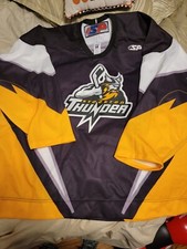 Stockton Thunder ECHL Black Authentic PRO Hockey Jersey Mens 58 W/Fight Strap