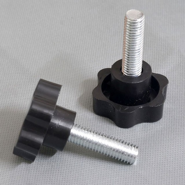 Plastic Black Rosette Thumb Screws Knobs Bolt Star Knob Thumbscrews M10