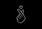 BTS style heart hand WHITE vinyl decal for car windows weatherproof 2.5 x 5 inch