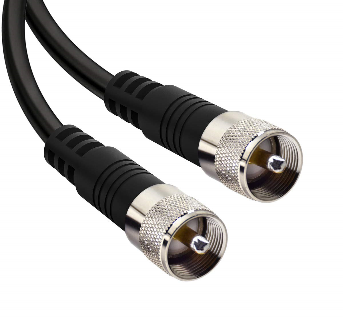 RG8x Jumper Cable 2 Pack 2ft CB Coax Cable PL259 UHF Connector 50 ohm