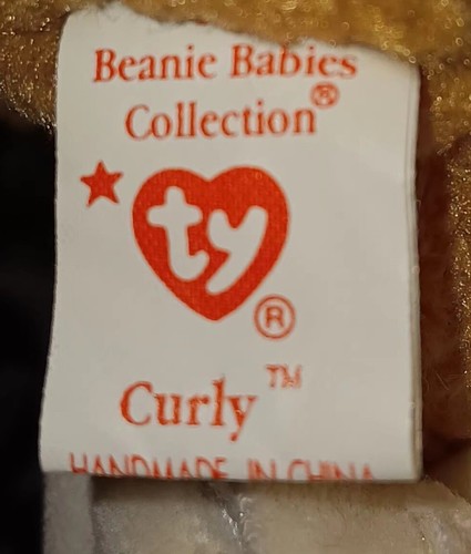 TY BEANIE BABY CURLY DER BÄR NICHT MEHR PRODUZIERT 1993 SELTEN *FEHLER* ETIKETT ORIGINAL KOSTÜM - Bild 5 von 5