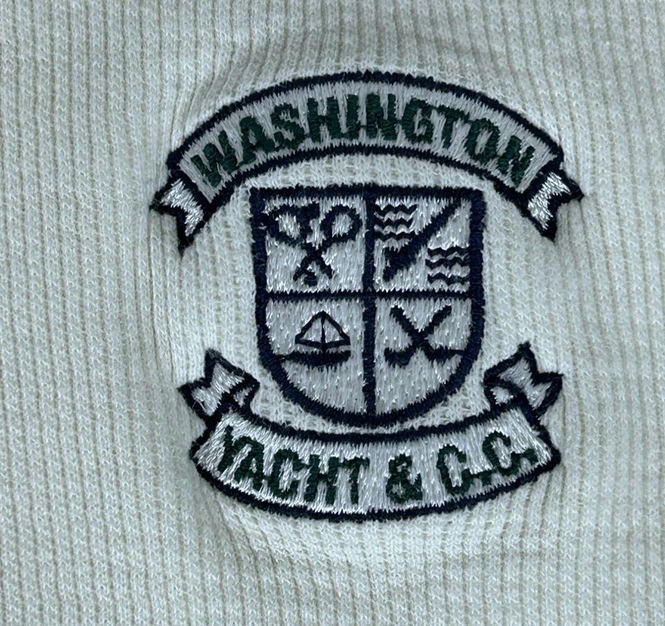 Cutter & Buck Washington Yacht Sweatshirt Top Men's M Cream Crewneck Embroidered - Image 2 of 4