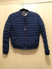 Ladies Tommy Hilfiger Denim Navy Blue Padded Bomber Jacket Coat. Size Xs - Uk6/8