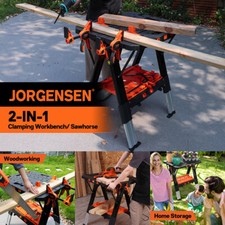 Pony 2-in-1 Work Bench Portable with 4pc Clamp 4pc Bench Dog, 2pc Safety Strap