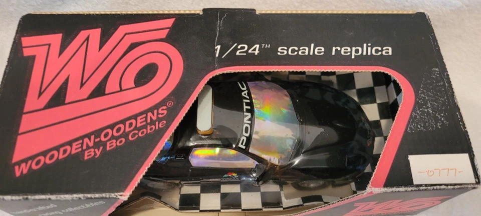 老式木制 Oodens 木质 NASCAR 黑色 Pontiac Daytona 500 Pace 汽车密封全新无标签 — 第 2/4 张图片