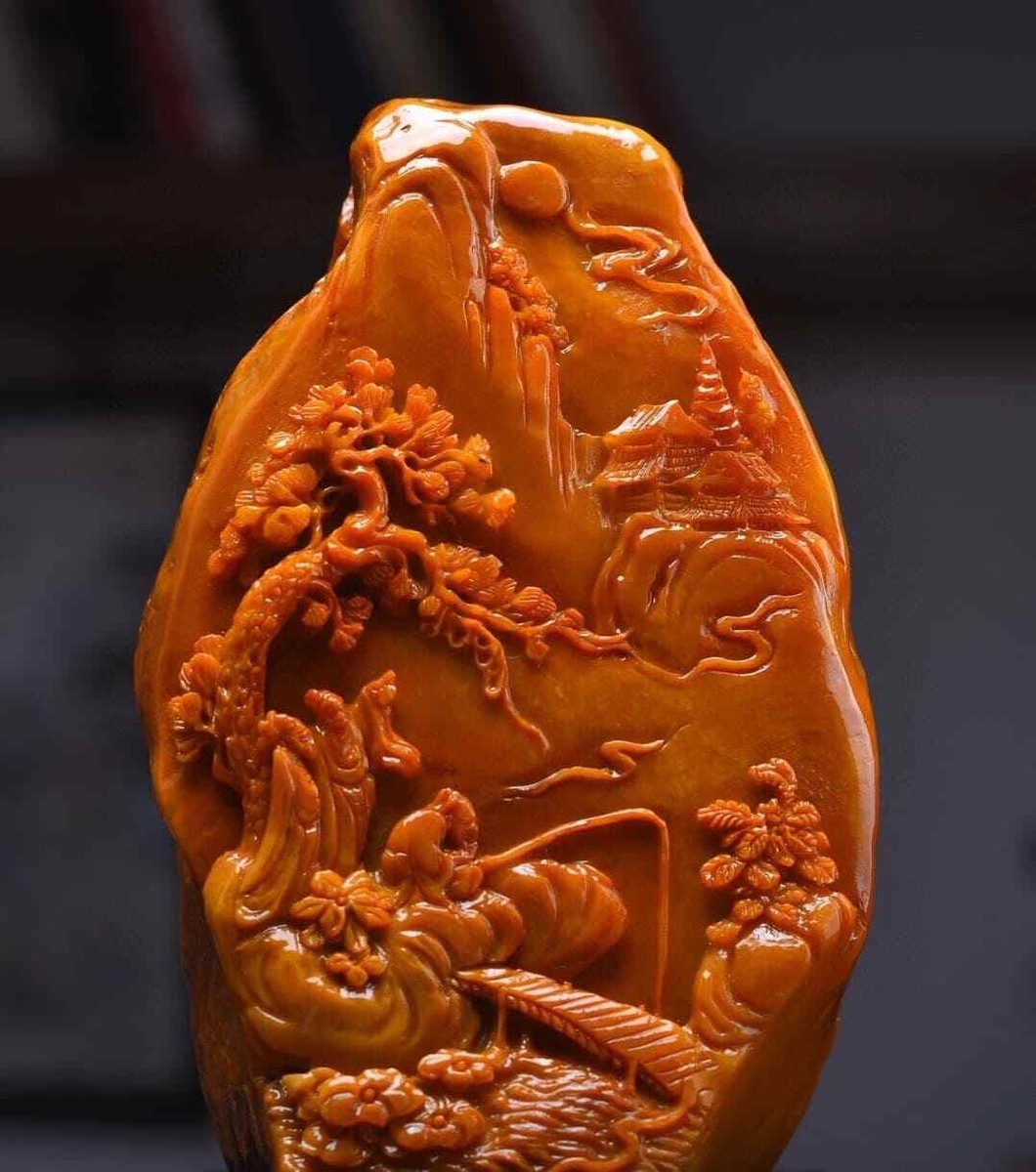 天然 寿山石 Shoushan stone 高山石 手彫り 印材 WWFT009 Rare Ancient Chinese Mythical Unique Hand-Carved Shoushan
