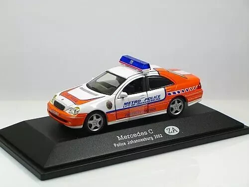 Mercedes C Police Johannesburg 2002 miniature moulée sous pression de haute précision