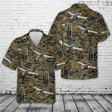 US Marine Corps Woodland MARPAT Hawaiian Shirt