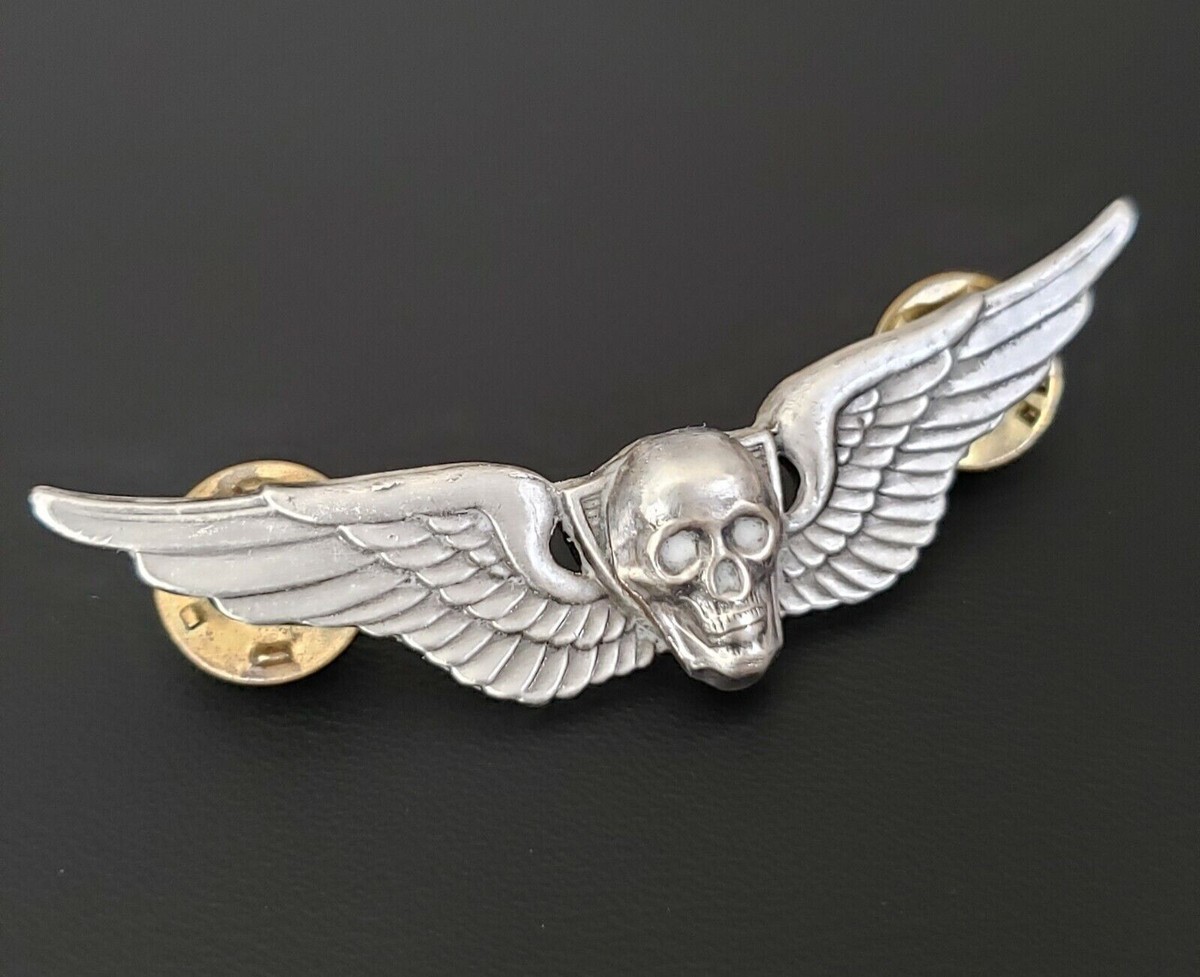 Skull Aviation Attack Helicopter Pilot Wing Badge Pin Insignia US