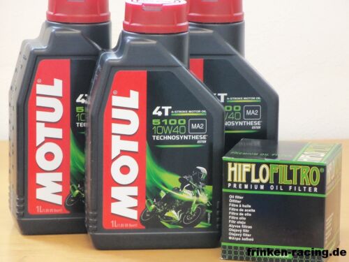 Motul 5100 10W-40 partial syn / oil filter Kawasaki Z300 also ABS ER300 year 14 - 16 - Picture 1 of 1