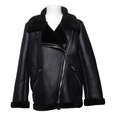Zara, Shearling Jacke, Damen, Größe: S, Schwarz, Polyester, Einfarbig #AEo