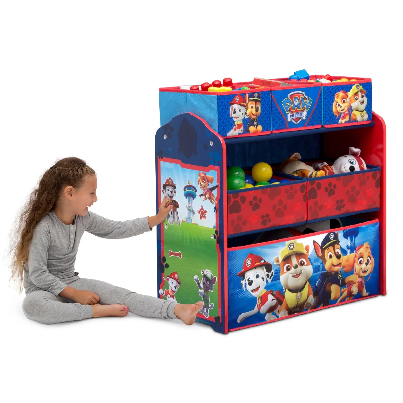 PAW Patrol Toy Organizer Shelf Play Room Unit Storage Bins S
