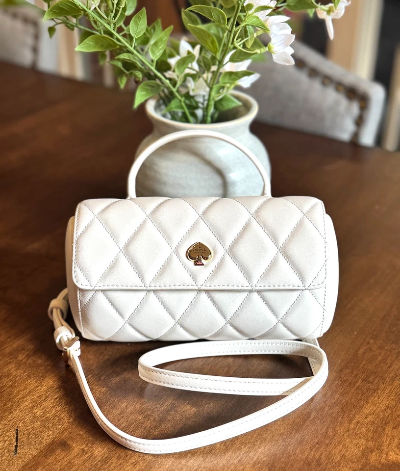 Kate Spade сердце 3D ствол выстеганная через плечо - Meringue - любовь хижина KK175