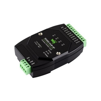 Industrial-grade Isolated 4-Ch RS485 Hub Rail-mount Support Wide Baud Rate Raud