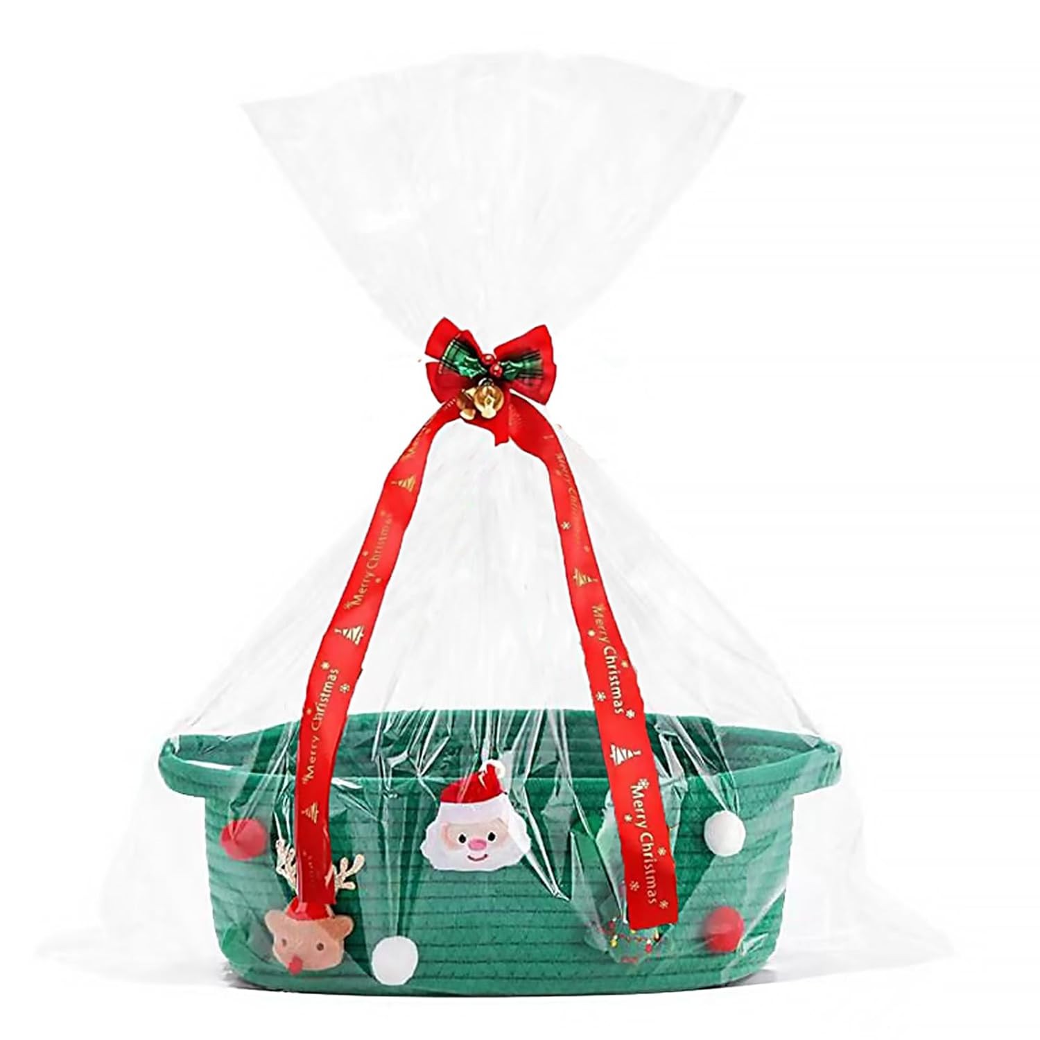 Gift Basket Empty for Christmas, Christmas Decorative Basket with Gift Bags and 