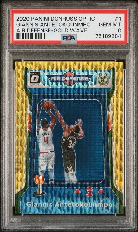 Giannis Antetokounmpo 2020 Donruss Gold Wave #1 PSA 10 REFRACTOR STYLE GEM MINT