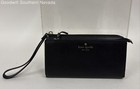 Kate Spade Black Pebbled Leather Double Zip Wristlet Wallet Gold Hardware — photo 1