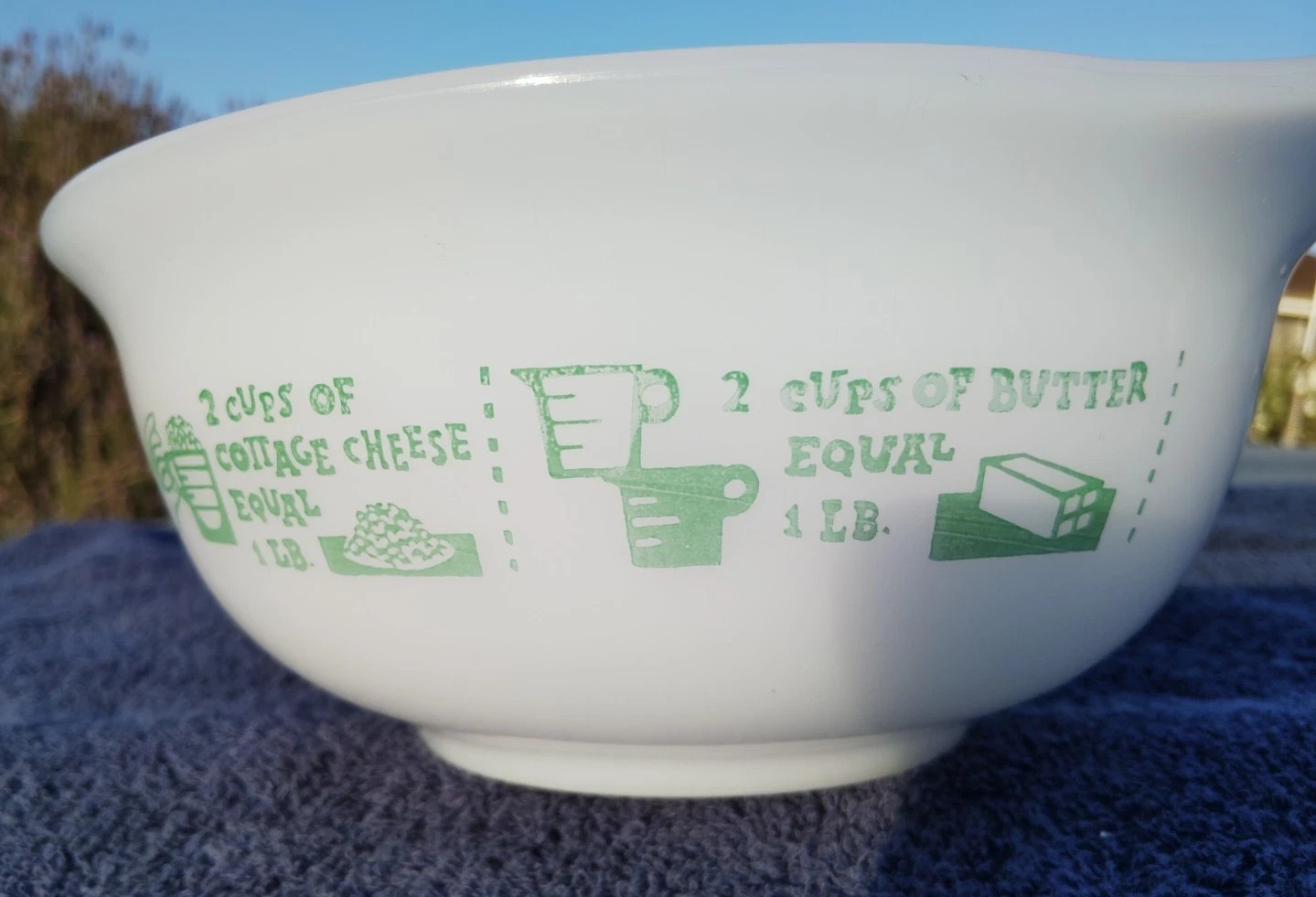 Vintage Glasbake Pyrex Measuring Cups 2 Cups Butter Equals 1 Pound