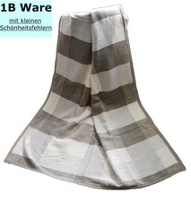 Kuscheldecke 150x200 cm Wohndecke Decke Biederlack weich Streifen taupe 1b Ware